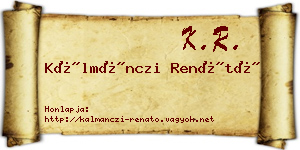 Kálmánczi Renátó névjegykártya